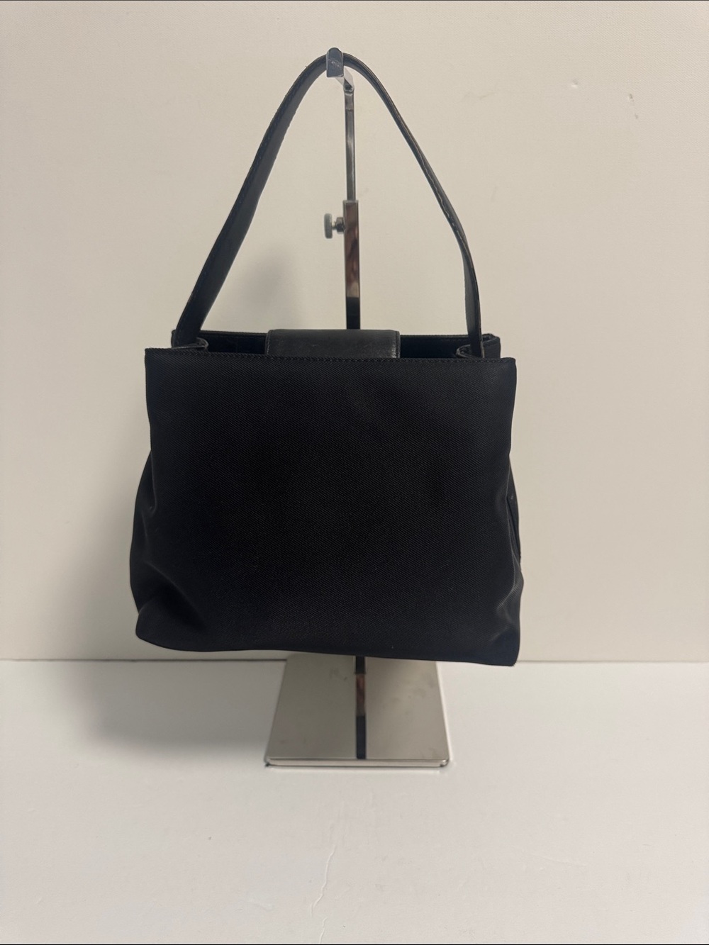 Coach Vintage Mercer Shoulder Bag Black Twill Body with Leather Accents